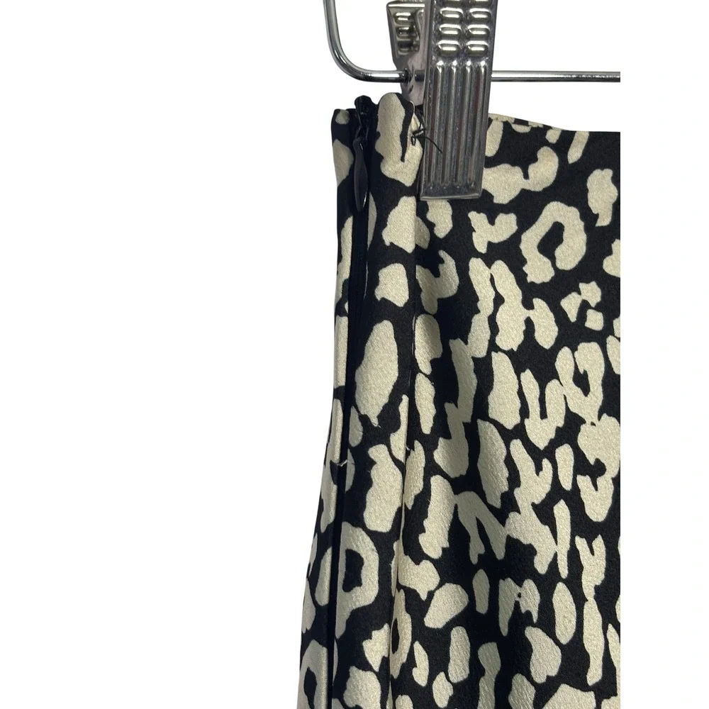 Princess Polly Women Mini Skirt 4 Cream Black‎ Leopard Animal Print A-Line Chic